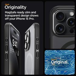 Spigen Ultra Hybrid MagFit for iPhone 15 Pro case cover compatible with MagSafe - Frost Black